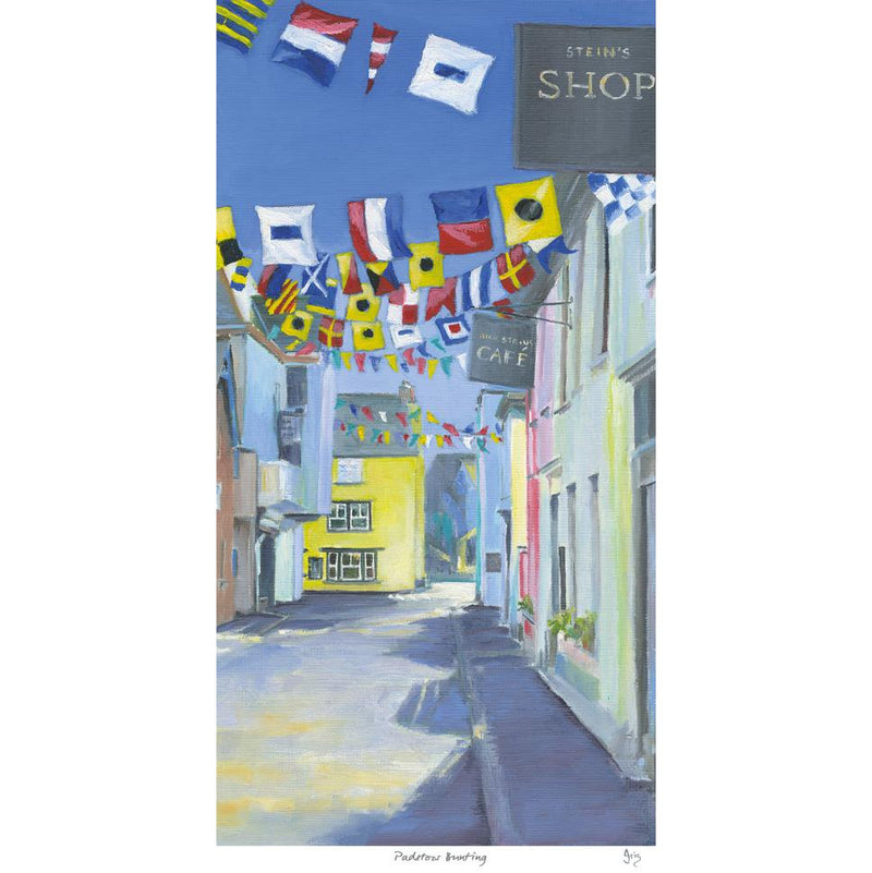 Print-IC111P - Padstow Bunting Art Print-Whistlefish