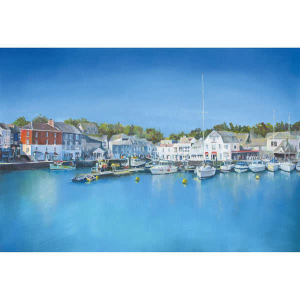 Print-IC119P - Padstow Inner Harbour Art Print-Whistlefish