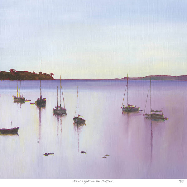 Print-IC126P - First Light on the Helford Art Print-Whistlefish