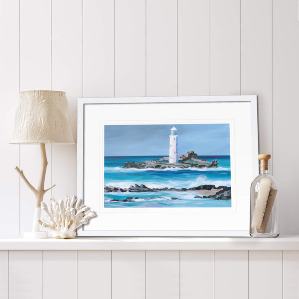 Print-IC177P - Godrevy Art Print-Whistlefish