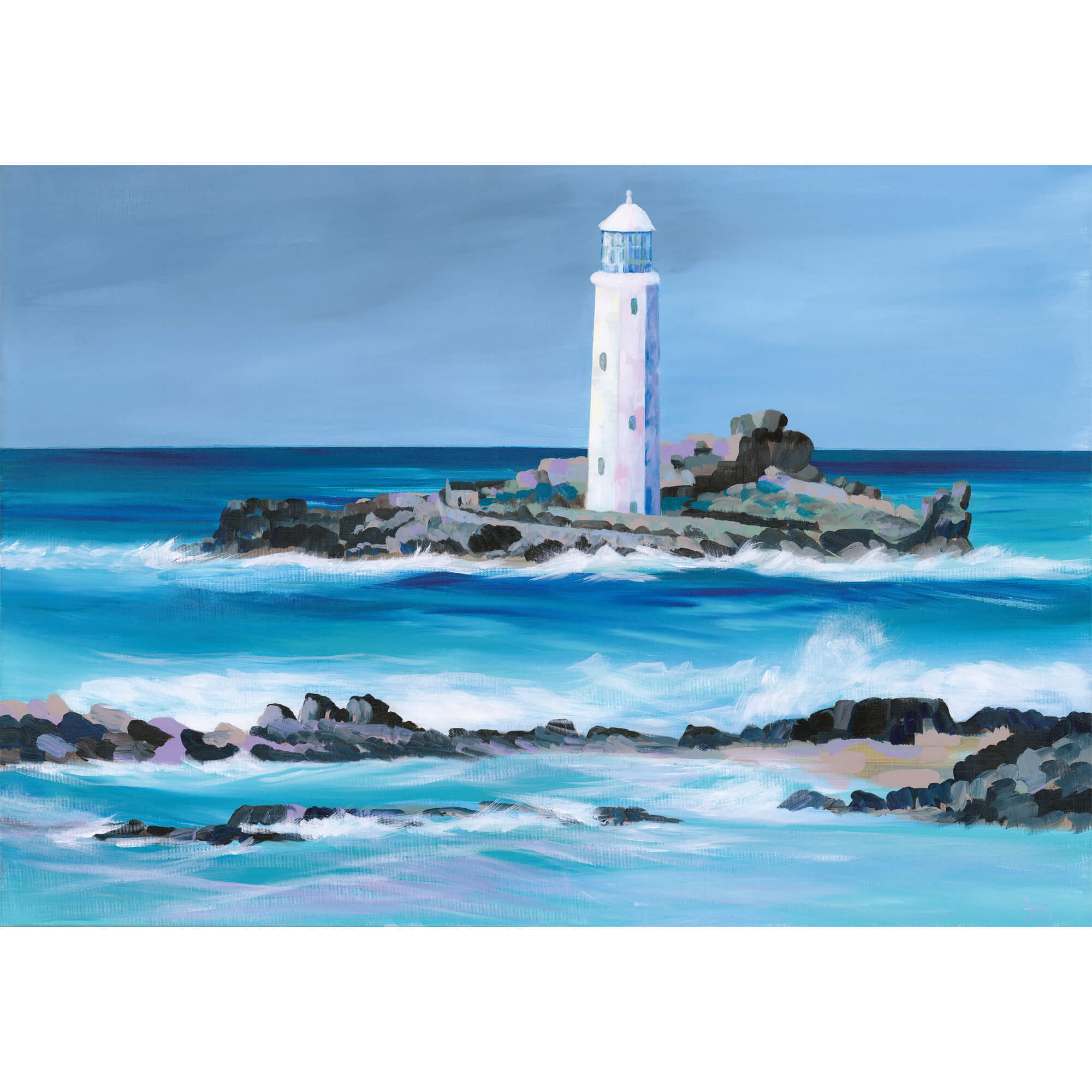 Godrevy Art Print by Iris Clelford - Coastal Art - Whistlefish