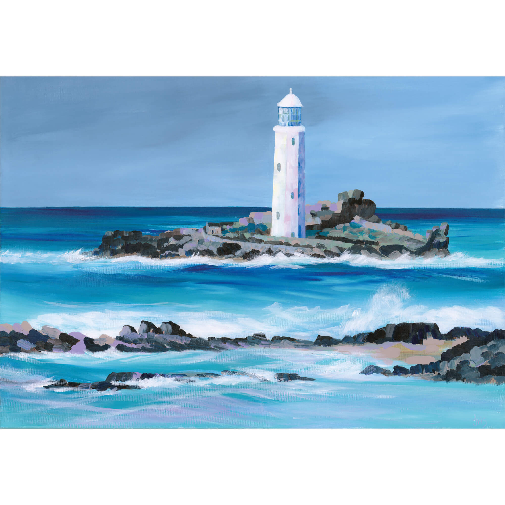 Print-IC177P - Godrevy Art Print-Whistlefish