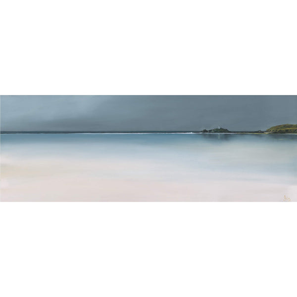 Print-IC216P - Ebbing Tide Godrevy Art Print-Whistlefish