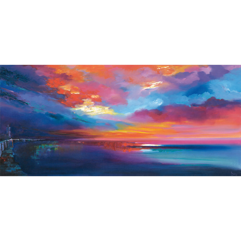 Print-IC232P - Porthleven Sunset Art Print-Whistlefish