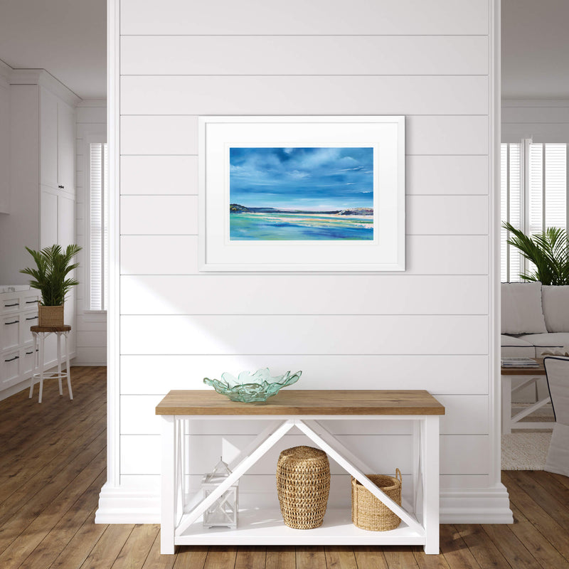 Print-IC268P - Blue Waters, Daymer Beach Art Print-Whistlefish
