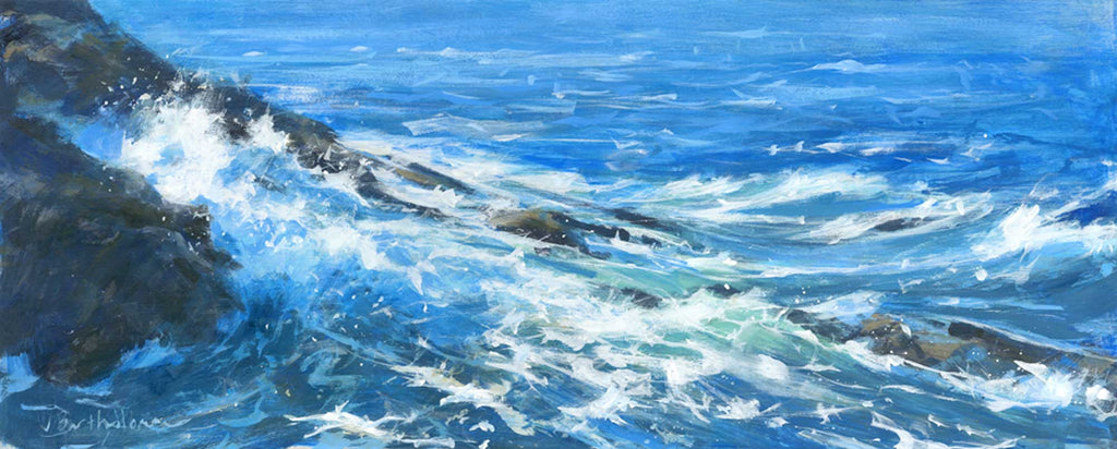 Print-BART124P - Blue wash, rocks at the point 2-Whistlefish