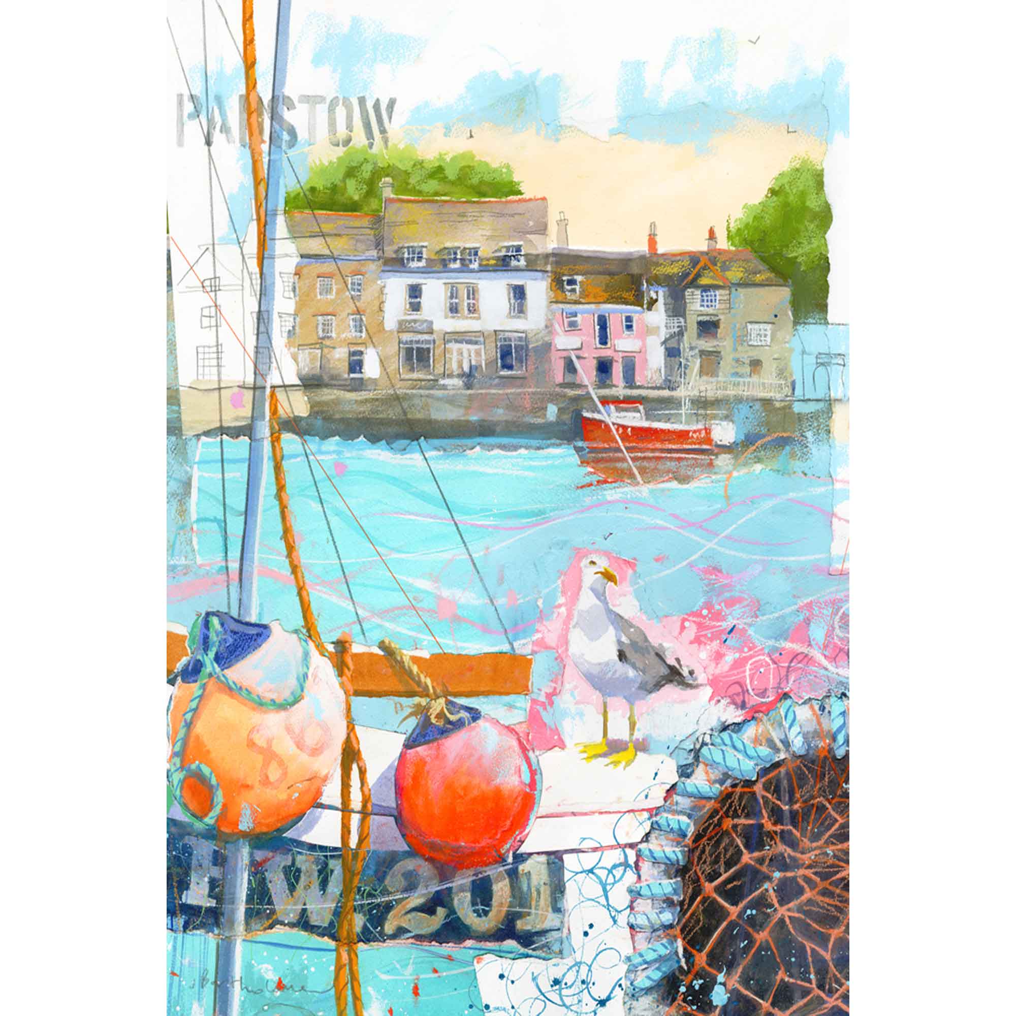 Padstow Montage Large Art Print - Whistlefish