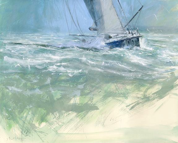 Print-BART80P - Ocean Racer In The Solent Art Print-Whistlefish