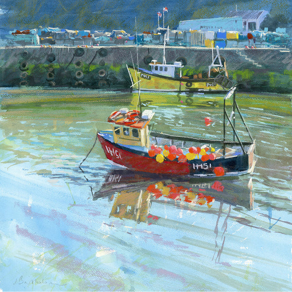 Print-BART94P - Tide Leaving the Harbour Mevagissey-Whistlefish