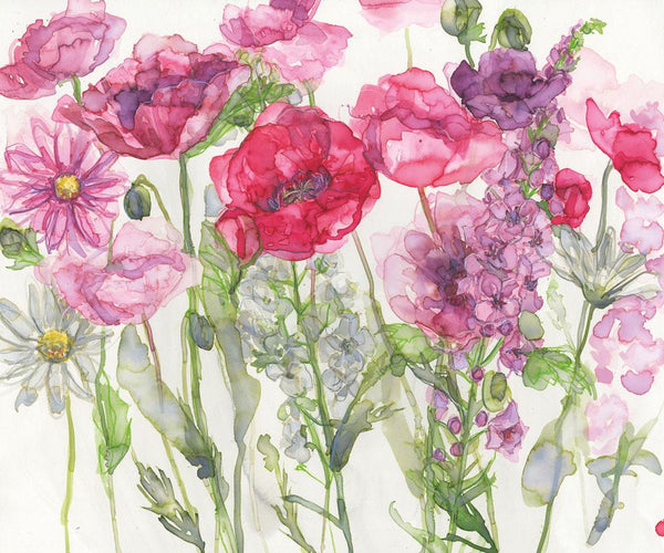 Print-JT23P - Poppies, Verbascum & Daises Art Print-Whistlefish