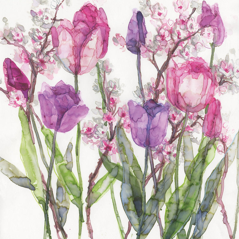 Print-JT27P - Pink and Lilac Tulips Art Print-Whistlefish