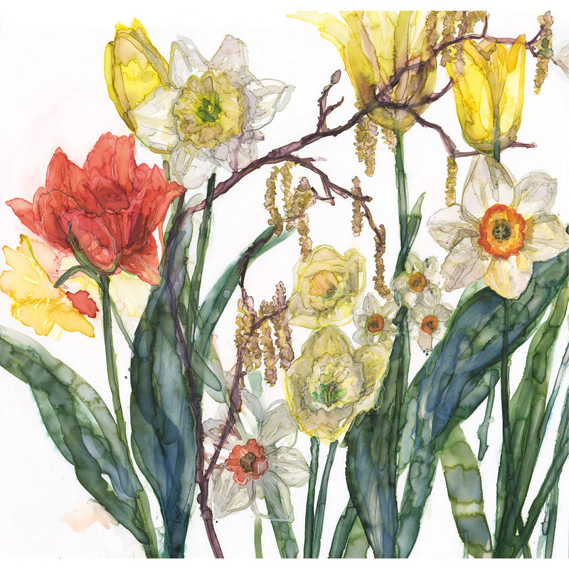 Print-JT59P - Daffodils and Catkins Art Print-Whistlefish