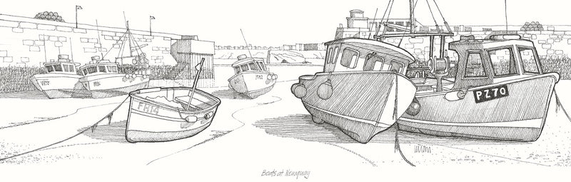 Print-JW217P - Boats at Newquay Print-Whistlefish