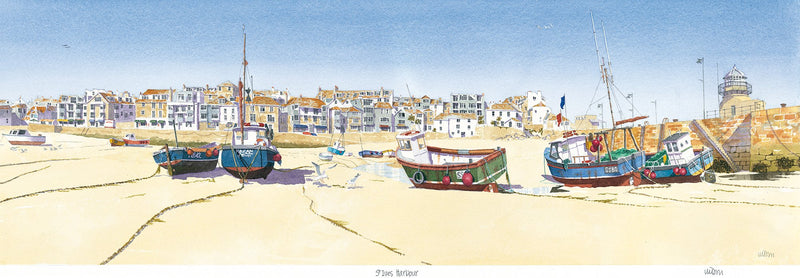 Print-JW219P - St Ives Harbour Print-Whistlefish