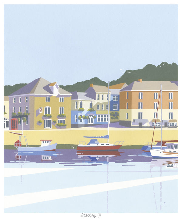 Print-JW245P - Padstow 2 Art Print-Whistlefish