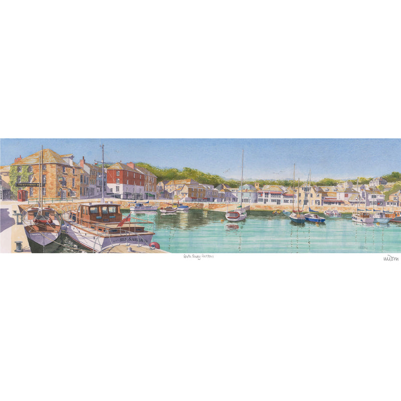 Print-JW262P - South Quay, Padstow Art Print-Whistlefish