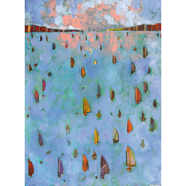 Print-LNC12P - Sailing at Sunrise (Grey) Art Print-Whistlefish