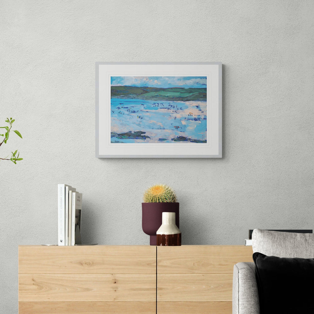 Print - LNC19P - Mini Polzeath (Grey) Art Print - Mini Polzeath (Grey) Art Print - Whistlefish
