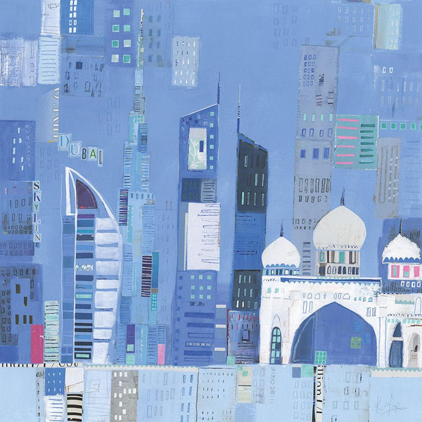 Print-LP131P - Dubai Skyline Art Print-Whistlefish