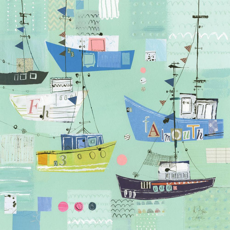Print-LP132P - Falmouth Boats Art Print-Whistlefish