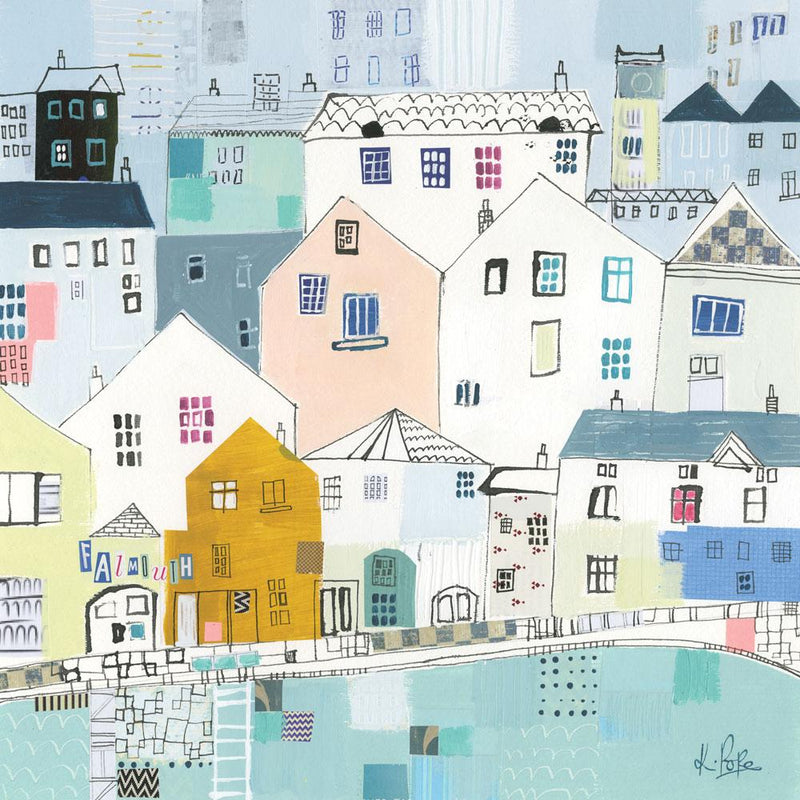 Print-LP135P - Falmouth Rooftops Art Print-Whistlefish