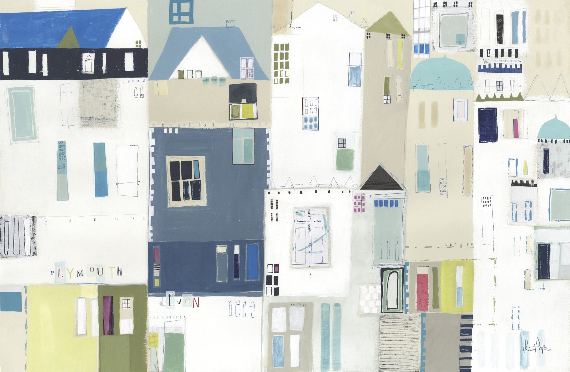 Patchwork Plymouth Art Print - Whistlefish