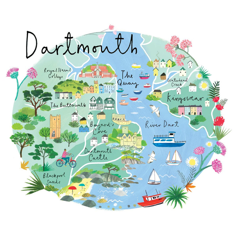 Print-RC17P - Dartmouth Map Art Print-Whistlefish