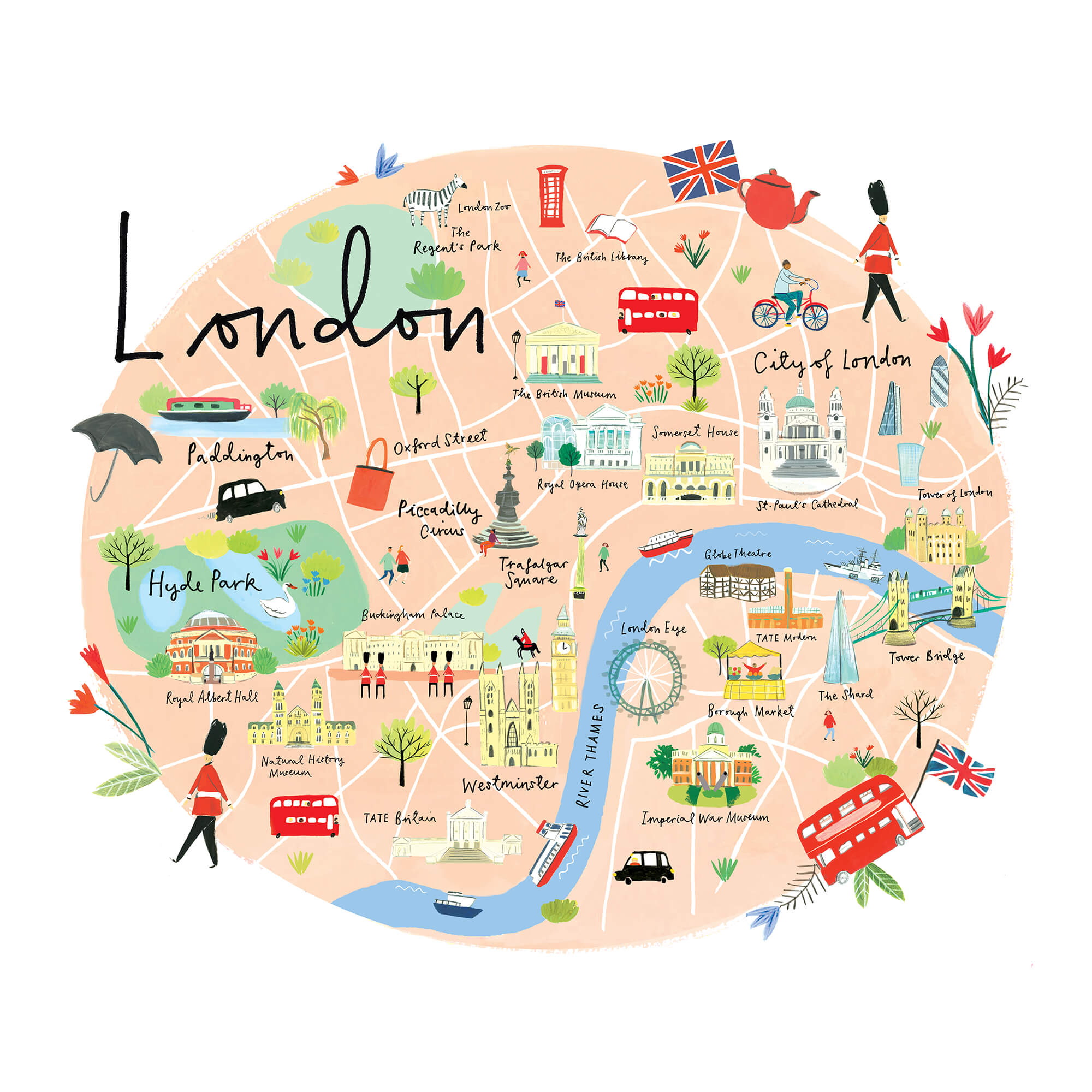 London Map Art Print - Whistlefish