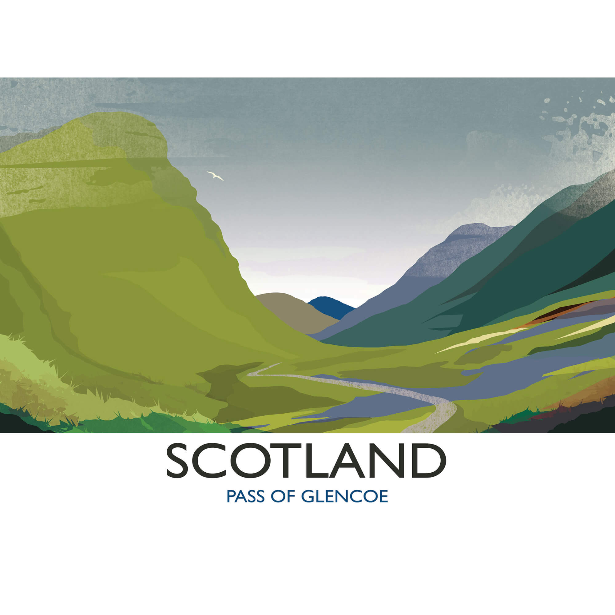 Pass Of Glencoe Travel Art Print - Whistlefish