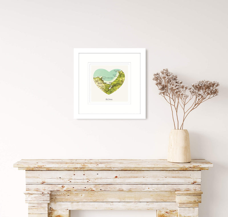 Print - RS36P - I Love St Ives Art Print - I Love St Ives Art Print - Map Art by Rick Smith - Whistlefish