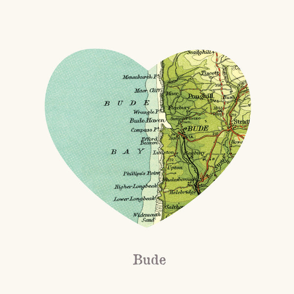 Print-RS51P - I Love Bude Art Print-Whistlefish