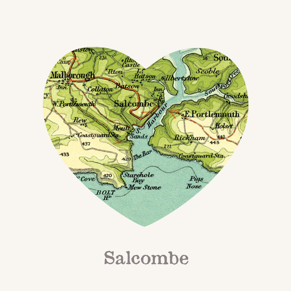 Print-RS61P - I Love Salcombe Art Print-Whistlefish