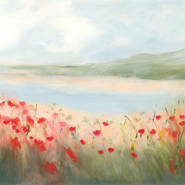 Print-SF69P - Poppies By The Estuary Small Art Print-Whistlefish