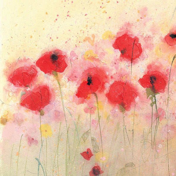 Print-SF70P - Poppies In The Field Small Art Print-Whistlefish