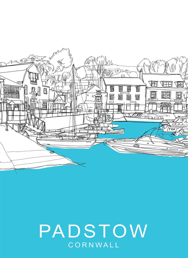 Print-SH28P - Padstow Cornwall Travel Print-Whistlefish