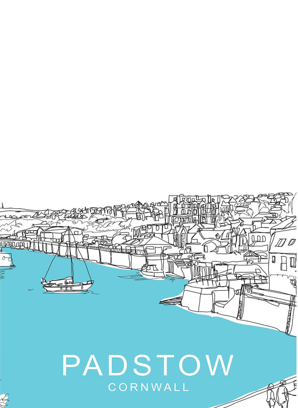 Print-SH29P - Over Padstow Travel Print-Whistlefish