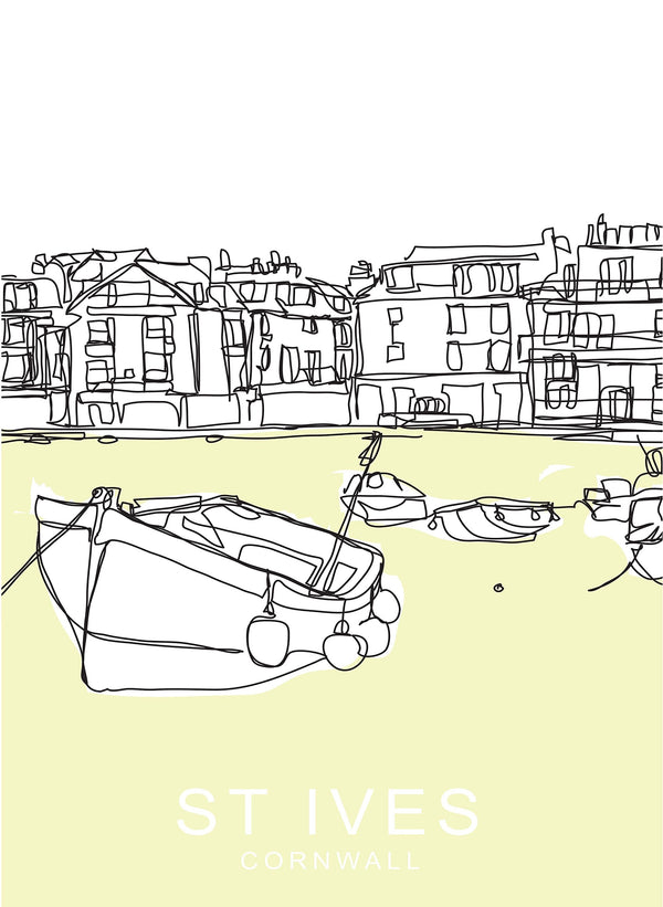 Print-SH32P - St Ives Beach Travel Print-Whistlefish