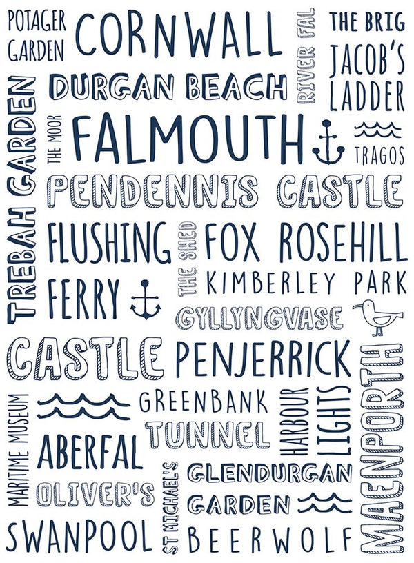WF01P - Falmouth Typography Art Print