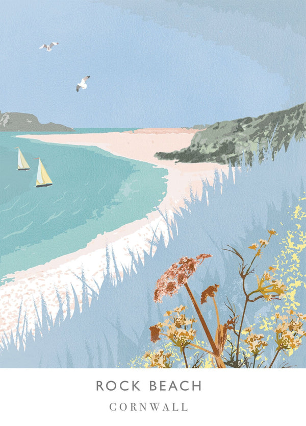 Print-WF100P - Rock Beach Large Art Print-Whistlefish