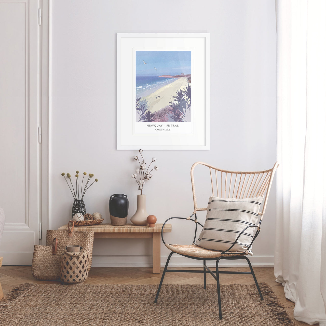 Print-WF105P - Fistral Beach Large Travel Art Print-Whistlefish