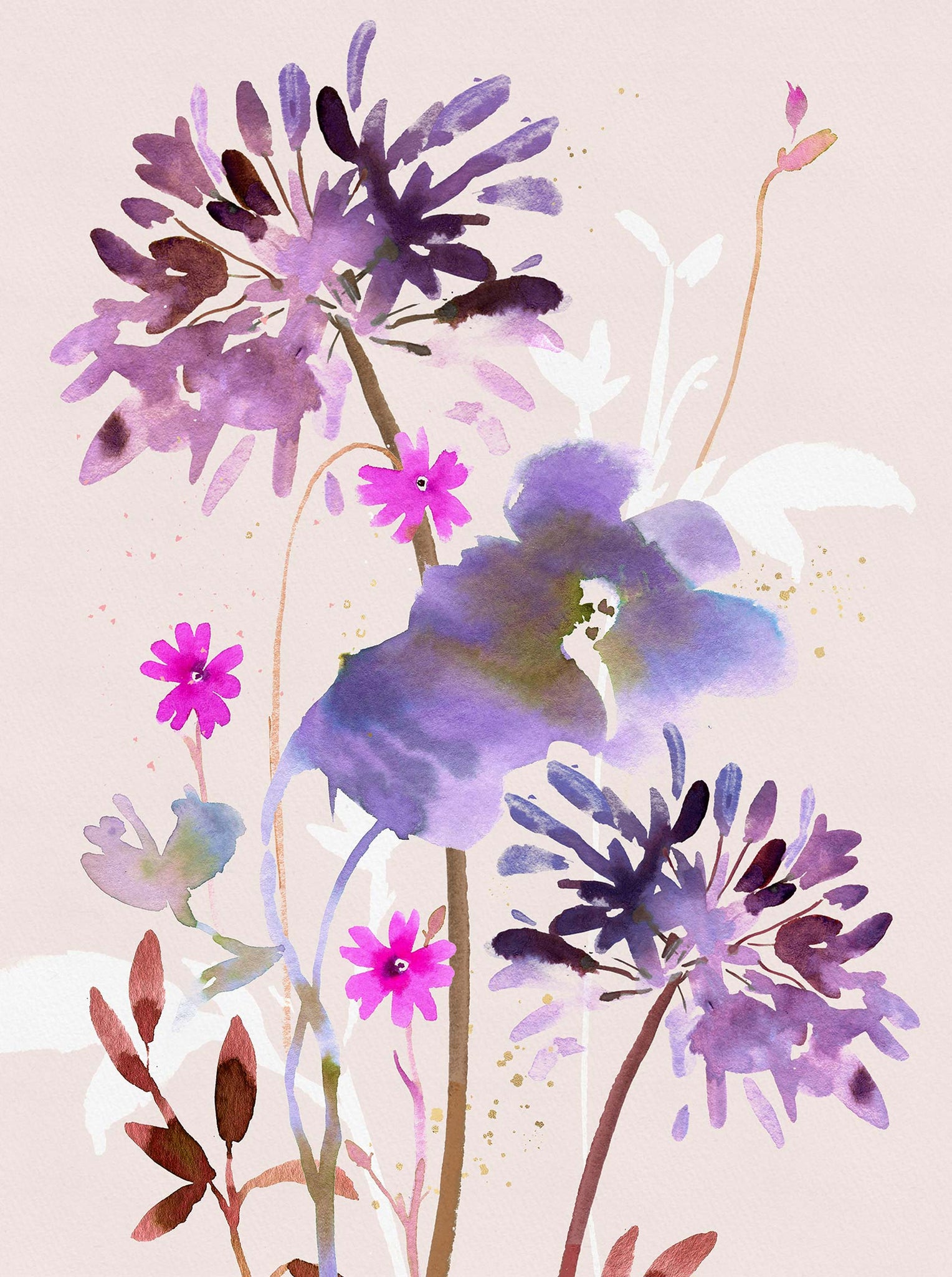 Print-WF1176P - Twilight Garden Glow Large Art Print-Whistlefish