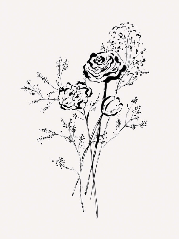 Print-WF1205P - Wild Rose Stem Art Print-Whistlefish