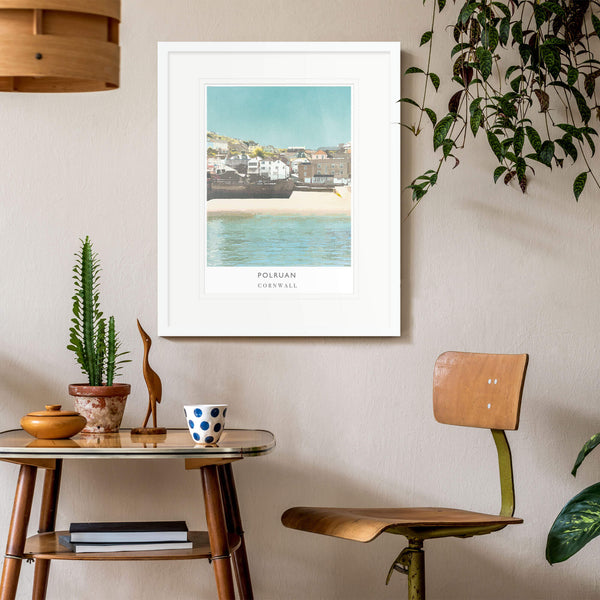 Print-WF189P - Polruan Cornwall Art Print-Whistlefish