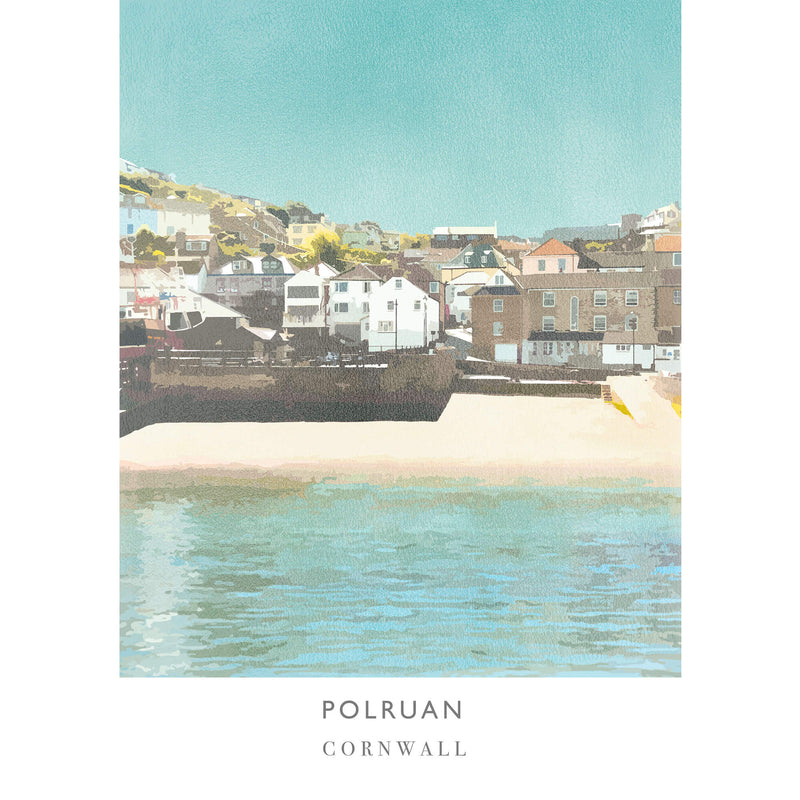 Print-WF189P - Polruan Cornwall Art Print-Whistlefish