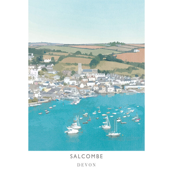 Print-WF204P - Salcombe Large Art Print-Whistlefish