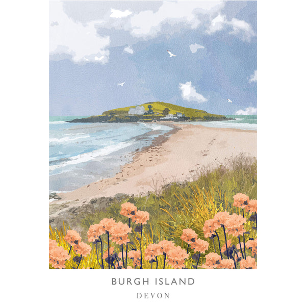 Print-WF206P - Burgh Island Large Art Print-Whistlefish