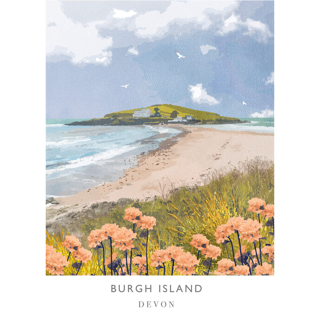 Print-WF208P - Burgh Island Art Print-Whistlefish