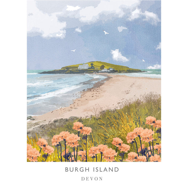 Print-WF208P - Burgh Island Art Print-Whistlefish
