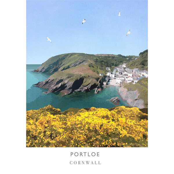 Print-WF218P - Portloe Art Print-Whistlefish