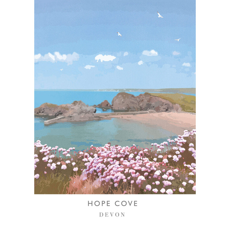 Print-WF220P - Hope Cove Art Print-Whistlefish